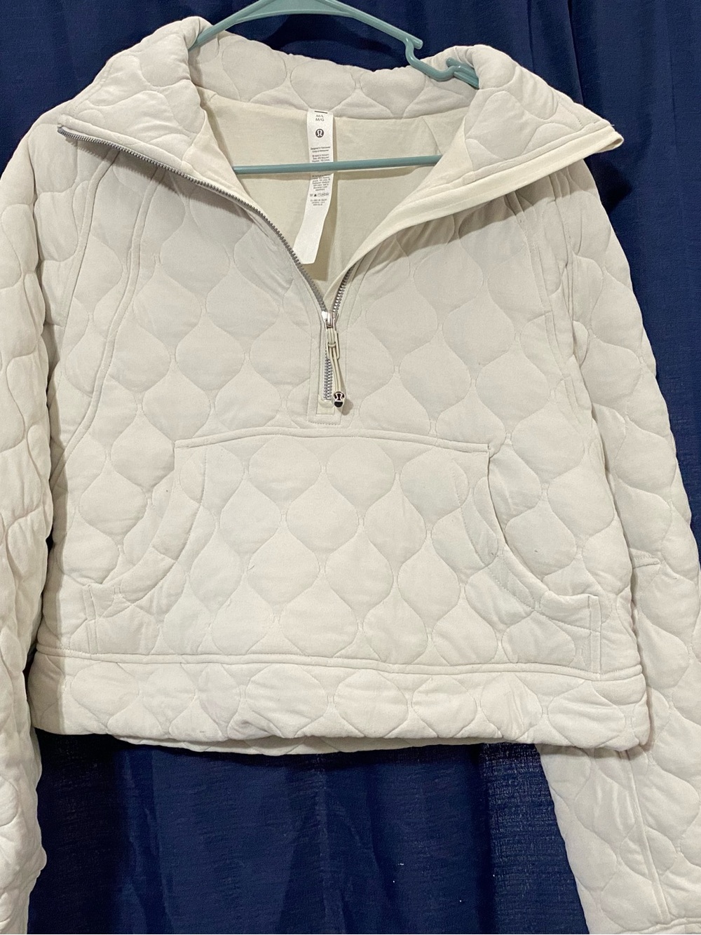 lululemon athletica Quilted Half-Zip Pullover Jacket in Cream